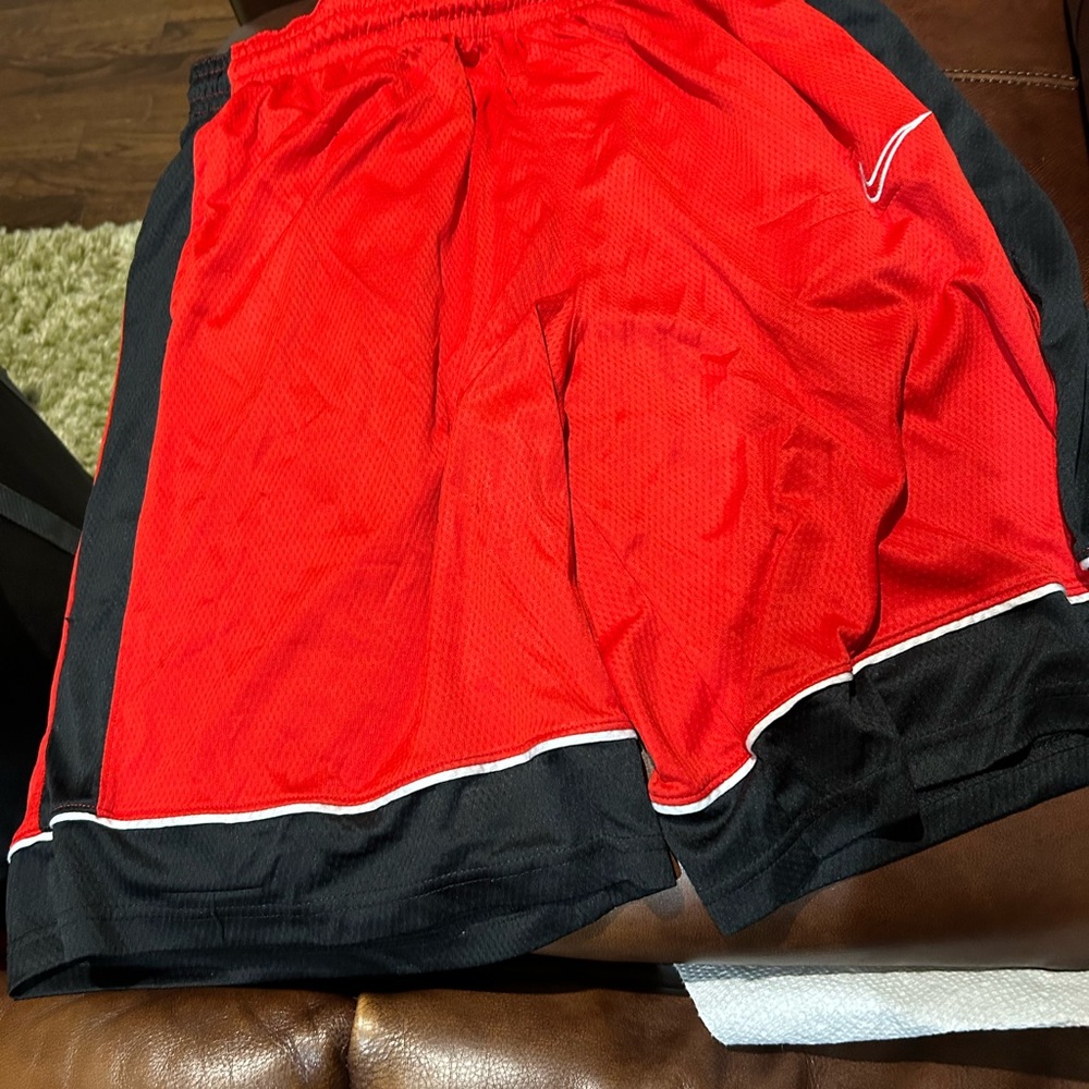 Nike Red and Black Men's Athletic Shorts